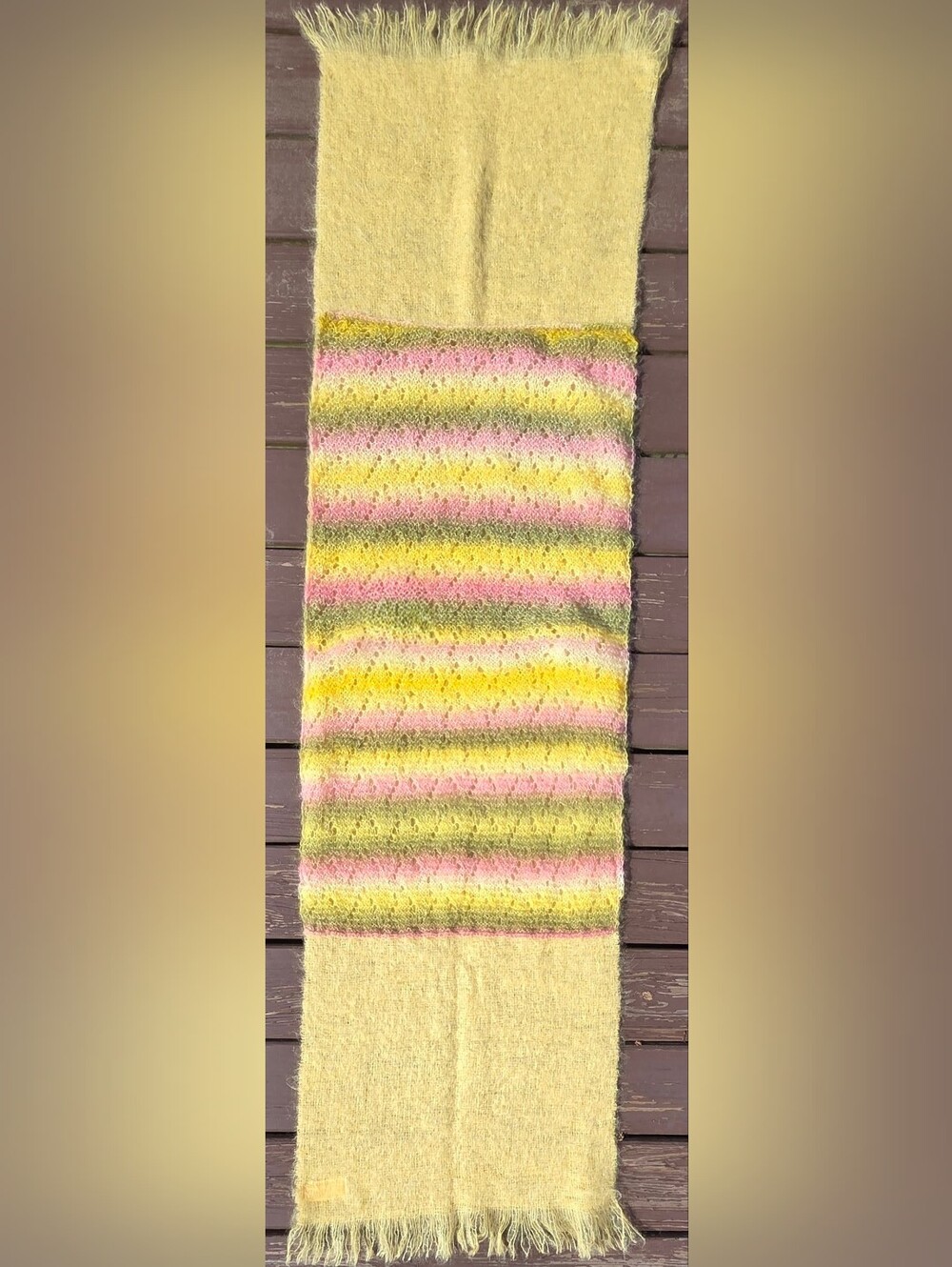 Stunning Huge A Nethy Product Mohair/Wool Scarf Wrap 19x72" Scotland VINTAGE